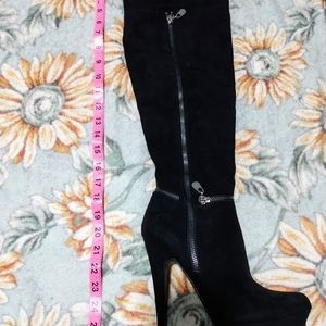 Knee High Over The Knee Heel👠Black🖤Guess Boots Zip Up